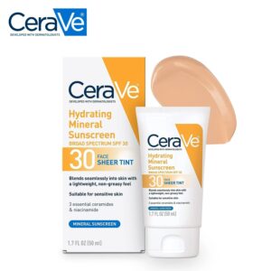 CeraVe Hydrating Mineral Sunscreen for Face Spf 30 50ml